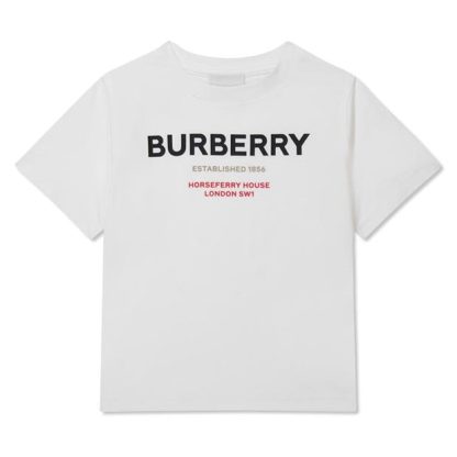 BURBERRY Children'S Cedar T Shirt Kids Regular Fit T-Shirts White A1464 for sale