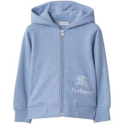 BURBERRY Cotton Zip Hoodie Juniors Kids Blue A3898  for sale