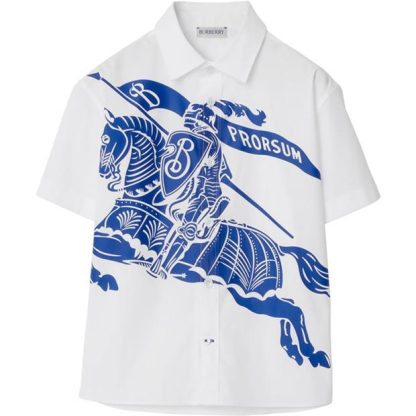 BURBERRY Devon Knight Logo Shirt Juniors Kids White A1464  for sale