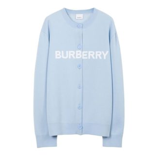 BURBERRY Dottie Jacquard Cardigan Women Ple Blue A1397  for sale