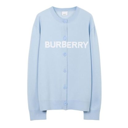 BURBERRY Dottie Jacquard Cardigan Women Ple Blue A1397  for sale