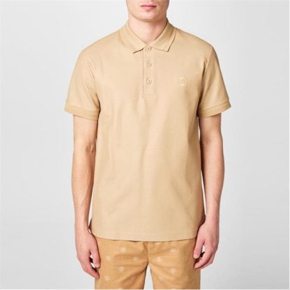 BURBERRY Eddie Polo Shirt Men Short Sleeve Polos Fawn A7405 for sale