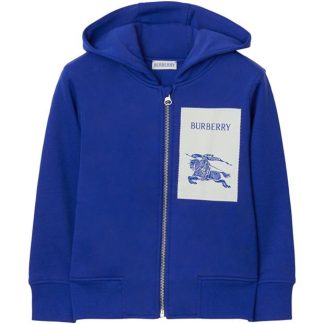 BURBERRY Ekd Cotton Zip Hoodie Juniors Kids Knight B7323  for sale