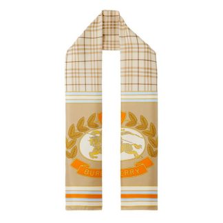 BURBERRY Ekd Crest Scarf Women Fawn/Orng A1934  for sale