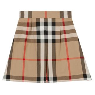 BURBERRY Exaggerated Check Pleated Skirt Girls Kids Beige Chk A7028  for sale