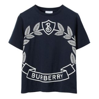 BURBERRY Explorer Crest T-Shirt Juniors Kids Chrcol Blu  for sale