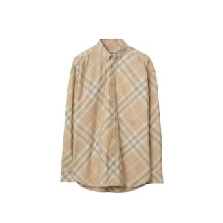 BURBERRY Flax Check Shirt Men Flax Chk  for sale