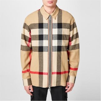 BURBERRY Hague Check Overshirt Men Beige A7028  for sale