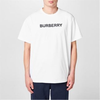 BURBERRY Harriston T-Shirt Men Regular Fit T-Shirts White A1464 for sale