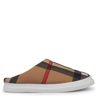 BURBERRY Homie Check Slippers Women Arch Beig A7026  for sale