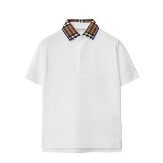 BURBERRY Johane Polo Shirt Junior Boys Kids Short Sleeve Polos White A1464 for sale