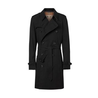 BURBERRY Kensington Trench Coat Men Trench Coats Black A1189 for sale