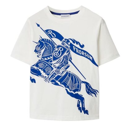 BURBERRY Knight Logo T Shirt Juniors Kids Salt B7347  for sale