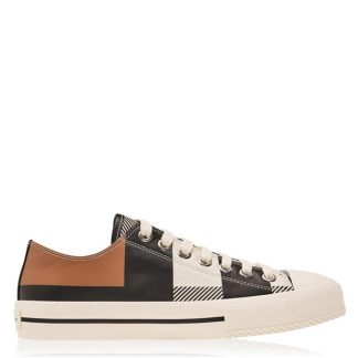 BURBERRY Larkhall Low Top Trainers Men Camel Chk A5655  for sale