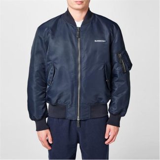 BURBERRY Logo Bomber Jacket Men Navy B3590  for sale