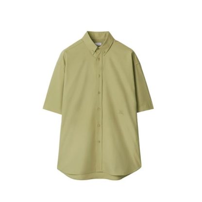 BURBERRY Logo Poplin Short Sleeve Shirt Men Hunter B7311  for sale