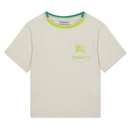 BURBERRY Logo T-Shirt Juniors Kids Regular Fit T-Shirts Wheat A4802 for sale