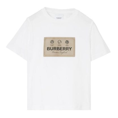 BURBERRY Logo T-Shirt Juniors Kids White A1464  for sale