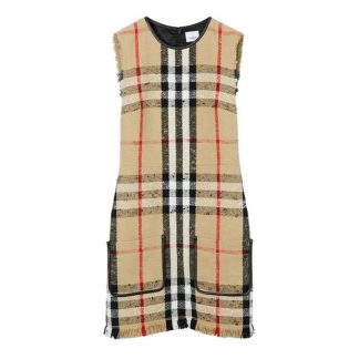 BURBERRY Macy Check BouclÉ Dress Women Arc Bge A7028  for sale