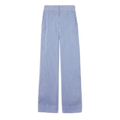 BURBERRY Mel Wide Leg Trousers Women Blu/Wht B6517  for sale