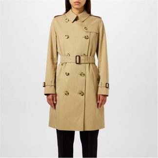 BURBERRY Mid Length Kensington Coat Women Macs Honey for sale