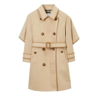 BURBERRY Millicent Cotton Trench Coat Junior Girls Kids Soft Fawn  for sale