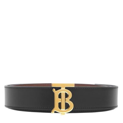 BURBERRY Monogram Motif Leather Belt Women Black A1189  for sale