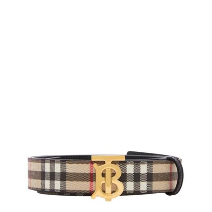 BURBERRY Monogram Motif Vintage Check Belt Women Arc Beige A1189  for sale