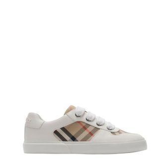 BURBERRY Noah Checked Trainers Juniors Kids Beige  B9368  for sale