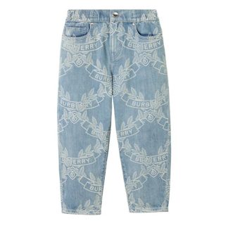 BURBERRY Oak Leaf Crest Jeans Juniors Kids Pale Blue  for sale