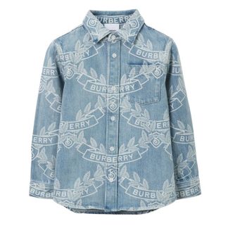 BURBERRY Owen Crest Shirt Kids Pale Blue  for sale