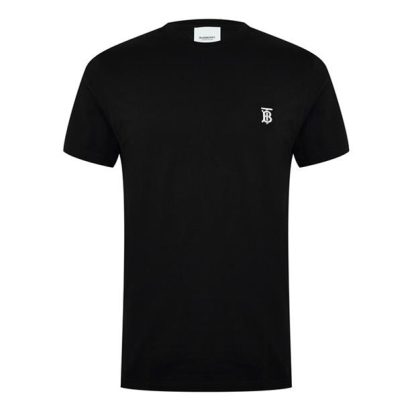 BURBERRY Parker T-Shirt Men Regular Fit T-Shirts Black A1189 for sale