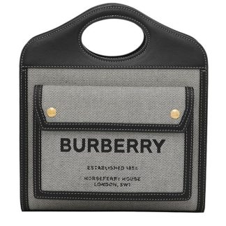 BURBERRY Pocket Mini Handbag Women Mini Bags Black/Tan A1189 for sale