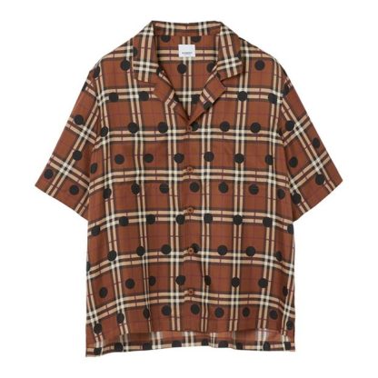 BURBERRY Polka Dot Vintage Check Pyjama Shirt Men Birch B2486  for sale