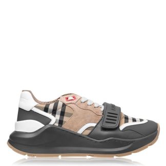 BURBERRY Ramsey Sneakers Women Grey Chk A1345  for sale