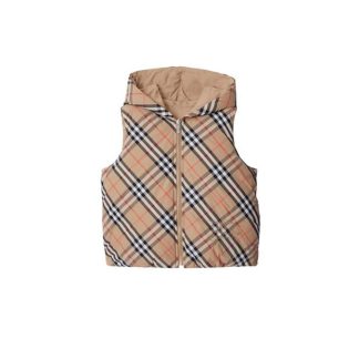 BURBERRY Reversible Check Nylon Padded Gilet Kids Beige  B9368  for sale