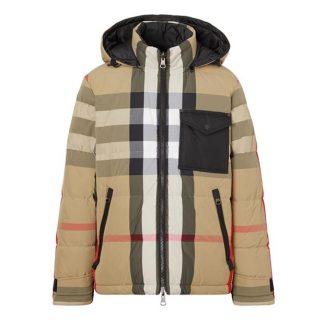 BURBERRY Reversible Check Puffer Jacket Men Arch Beige  for sale