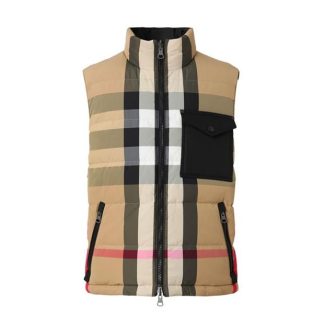 BURBERRY Reversible Recycled Nylon Puffer Gilet Men Arc Beige A7028  for sale