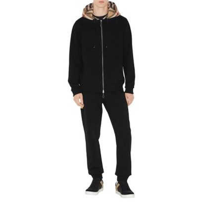 BURBERRY Samuel Zip Hoodie Men Black A1189  for sale