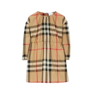 BURBERRY Savannah Check Dress Girls Kids Beige A7028  for sale