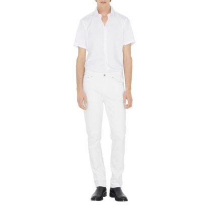 BURBERRY Sherfield Ekd Shirt Men Plain Shirt - Short Sleeve White A1464 for sale