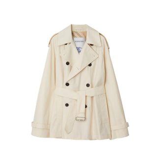 BURBERRY Short Gabardine Trench Coat Women Calico  for sale