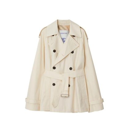 BURBERRY Short Gabardine Trench Coat Women Calico  for sale