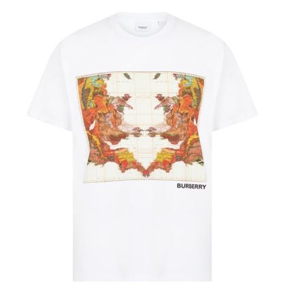 BURBERRY Varvey T Shirt Men White A1464  for sale