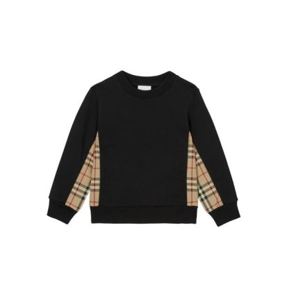 BURBERRY Vintage Check Panel Sweatshirt Kids Black A1189  for sale