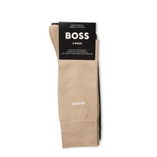 Boss 2 Pack Plain Socks Men Crew Socks Dark Beige 255 for sale