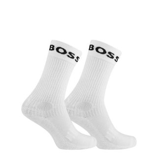 Boss 2 Pack Sport Crew Socks Mens Men Crew Socks White 100 for sale