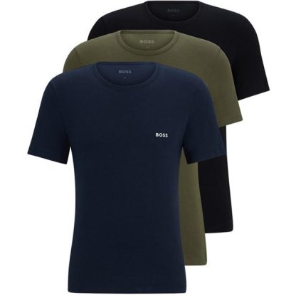 Boss 3-pack Classic T-shirts Men Regular Fit T-Shirts Grn/Nvy/Blk 980 for sale