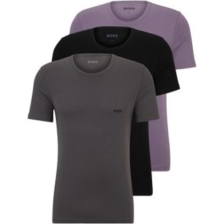 Boss 3-pack Classic T-shirts Men Regular Fit T-Shirts Gry/Blk/Purp981 for sale