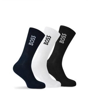 Boss 3-pack Crew Sock Men's Men Crew Socks Blk/Wht/Nvy 960 for sale